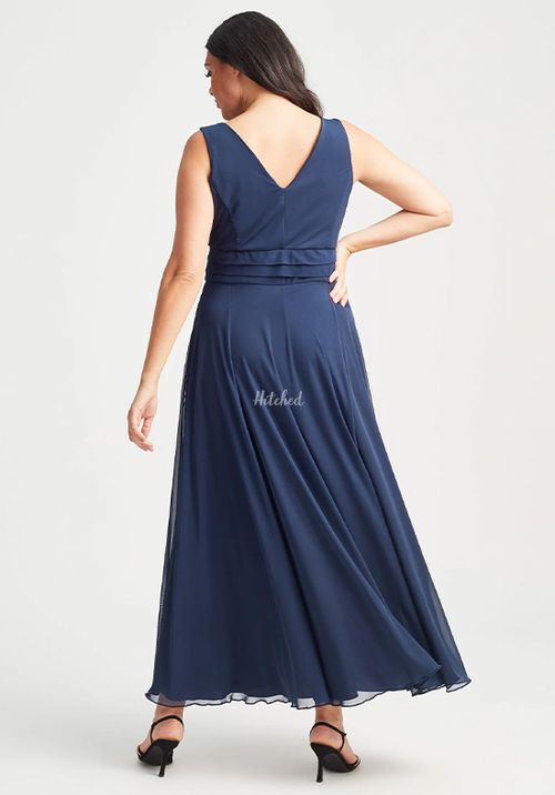 Nancy Marilyn Solid Navy Mesh Maxi Dress, Scarlett & Jo