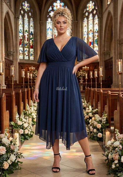 Julie Navy Hanky Hem Dress, Scarlett & Jo