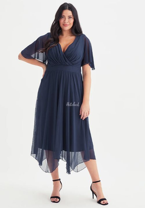 Julie Navy Hanky Hem Dress, Scarlett & Jo