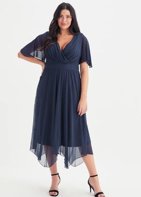 Julie Navy Hanky Hem Dress, Scarlett & Jo