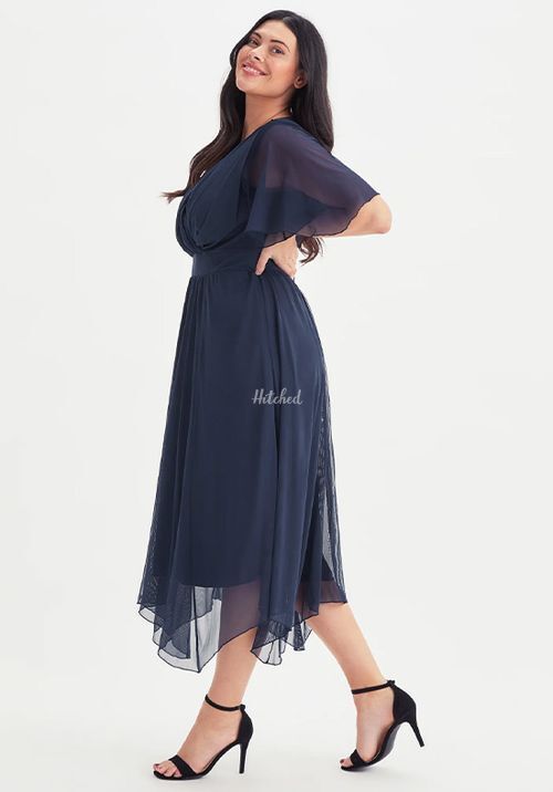 Julie Navy Hanky Hem Dress, Scarlett & Jo