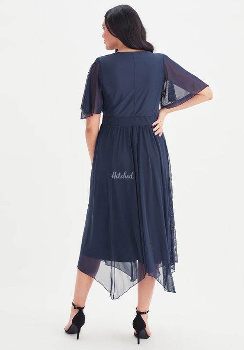 Julie Navy Hanky Hem Dress, Scarlett & Jo
