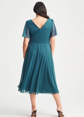 Victoria Teal Blue Angel Sleeve Mesh Midi Dress, Scarlett & Jo