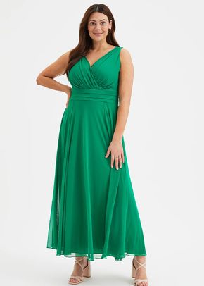 Nancy Marilyn Solid Green Mesh Maxi Dress, Scarlett & Jo
