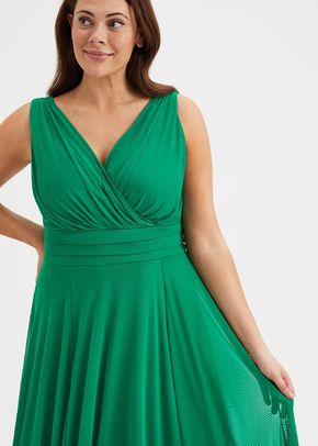 Nancy Marilyn Solid Green Mesh Maxi Dress, Scarlett & Jo