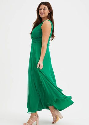 Nancy Marilyn Solid Green Mesh Maxi Dress, Scarlett & Jo