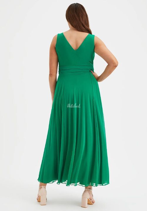 Nancy Marilyn Solid Green Mesh Maxi Dress, Scarlett & Jo