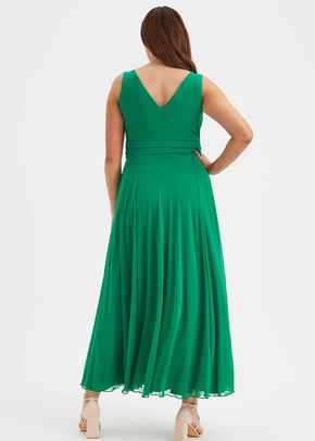 Nancy Marilyn Solid Green Mesh Maxi Dress, Scarlett & Jo