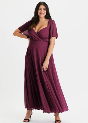 Kemi Wine Bolero Wrap Bodice Mesh Maxi Gown, Scarlett & Jo
