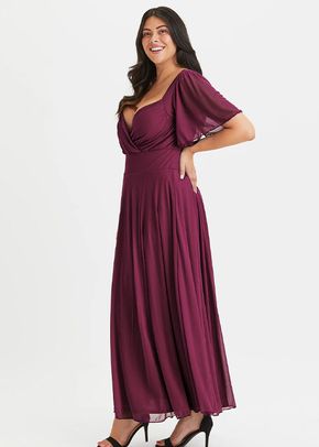 Kemi Wine Bolero Wrap Bodice Mesh Maxi Gown, Scarlett & Jo