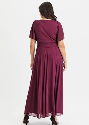 Kemi Wine Bolero Wrap Bodice Mesh Maxi Gown, Scarlett & Jo