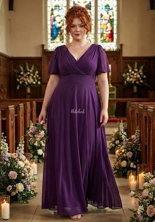 Isabelle Purple Float Sleeve Maxi Dress, Scarlett & Jo