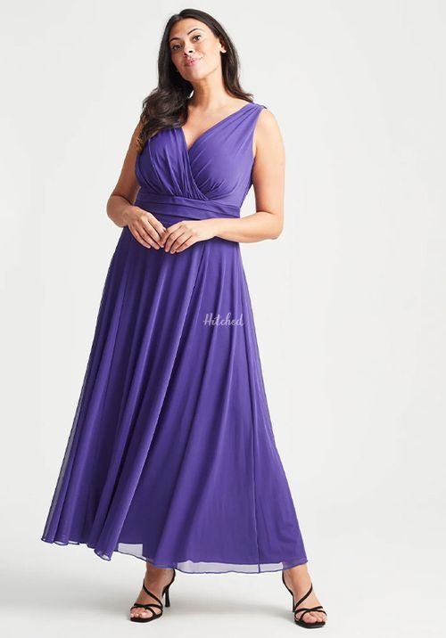 Nancy Marilyn Maxi Dress in Bold Purple Mesh, Scarlett & Jo