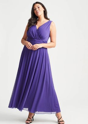 Nancy Marilyn Maxi Dress in Bold Purple Mesh, Scarlett & Jo