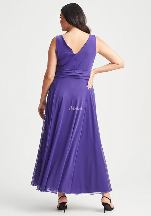 Nancy Marilyn Maxi Dress in Bold Purple Mesh, Scarlett & Jo