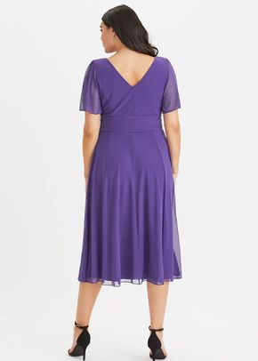 Victoria Purple Angel Sleeve Mesh Midi Dress, Scarlett & Jo