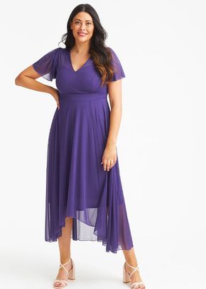 Tilly Purple Angel Sleeve Sweetheart Dress, Scarlett & Jo
