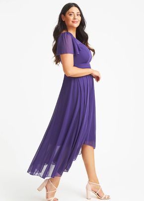Tilly Purple Angel Sleeve Sweetheart Dress, Scarlett & Jo
