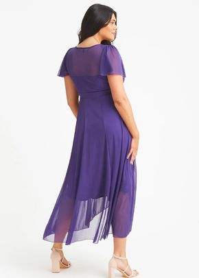 Tilly Purple Angel Sleeve Sweetheart Dress, Scarlett & Jo