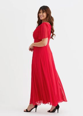 Isabelle Solid Red Float Sleeve Maxi Dress, Scarlett & Jo