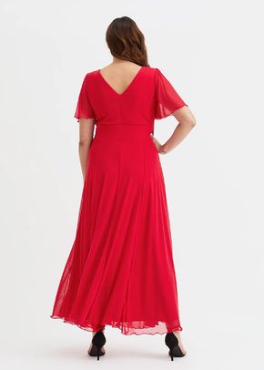 Isabelle Solid Red Float Sleeve Maxi Dress, Scarlett & Jo