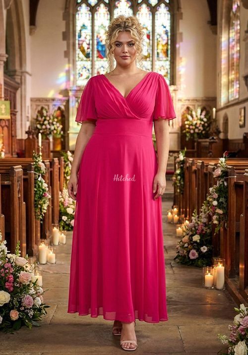 Isabelle Cerise Float Sleeve Maxi Dress, Scarlett & Jo