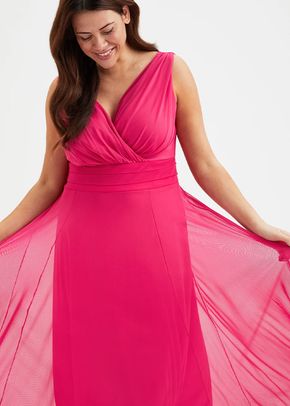 Nancy Marilyn Solid Cerise Mesh Maxi Dress, Scarlett & Jo