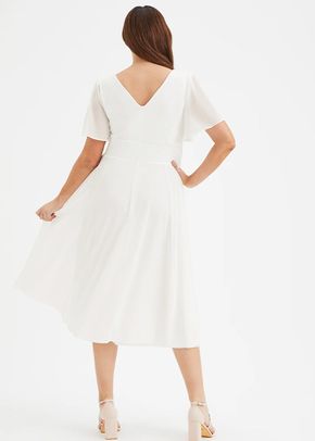 Victoria Solid Ivory Angel Sleeve Mesh Midi Dress, Scarlett & Jo