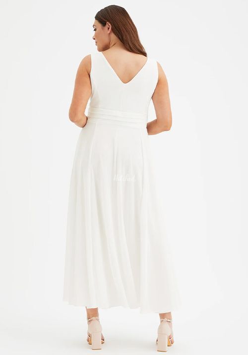 Nancy Marilyn Solid Ivory Mesh Maxi Dress, Scarlett & Jo