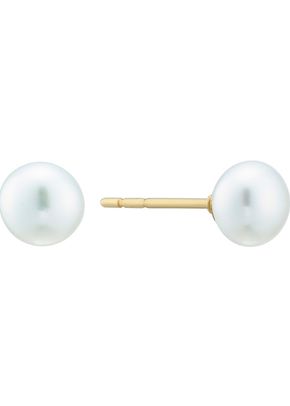 9ct Gold Cultured Freshwater Pearl 7mm Button Stud Earrings, Ernest Jones