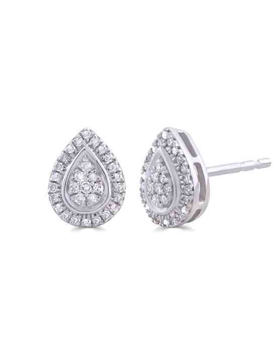 Sterling Silver Diamond Circle Stud Earrings | H.Samuel