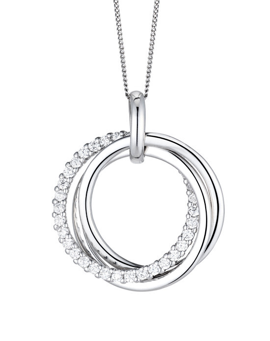 ＣＨＡＮＥＬ CC mark Rhinestone Necklace Silver plated Silver