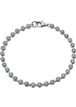 Sterling Silver Cubic Zirconia Tennis Bracelet, 1305