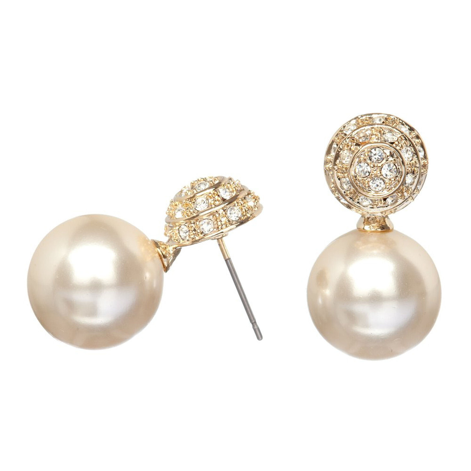 Gold Pave Drop Earrings Bridal Headwear and Jewellery from Jon Richard ...