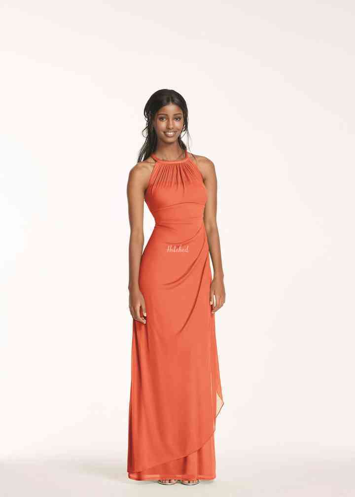 David's bridal sale illusion neckline bridesmaid