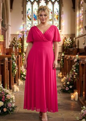 Isabelle Cerise Float Sleeve Maxi Dress, 1361