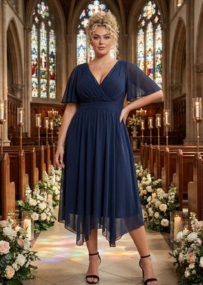 Julie Navy Hanky Hem Dress, 1361