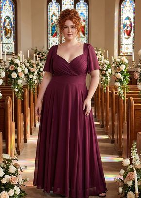 Kemi Wine Bolero Wrap Bodice Mesh Maxi Gown, Scarlett & Jo