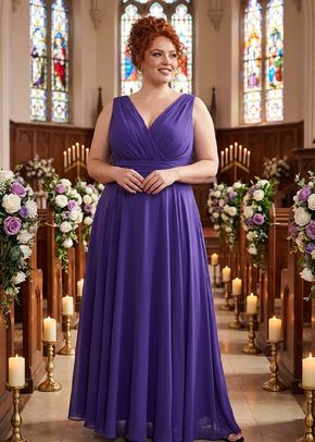 Nancy Marilyn Maxi Dress in Bold Purple Mesh, 1361