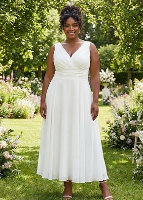 Nancy Marilyn Solid Ivory Mesh Maxi Dress, 1361