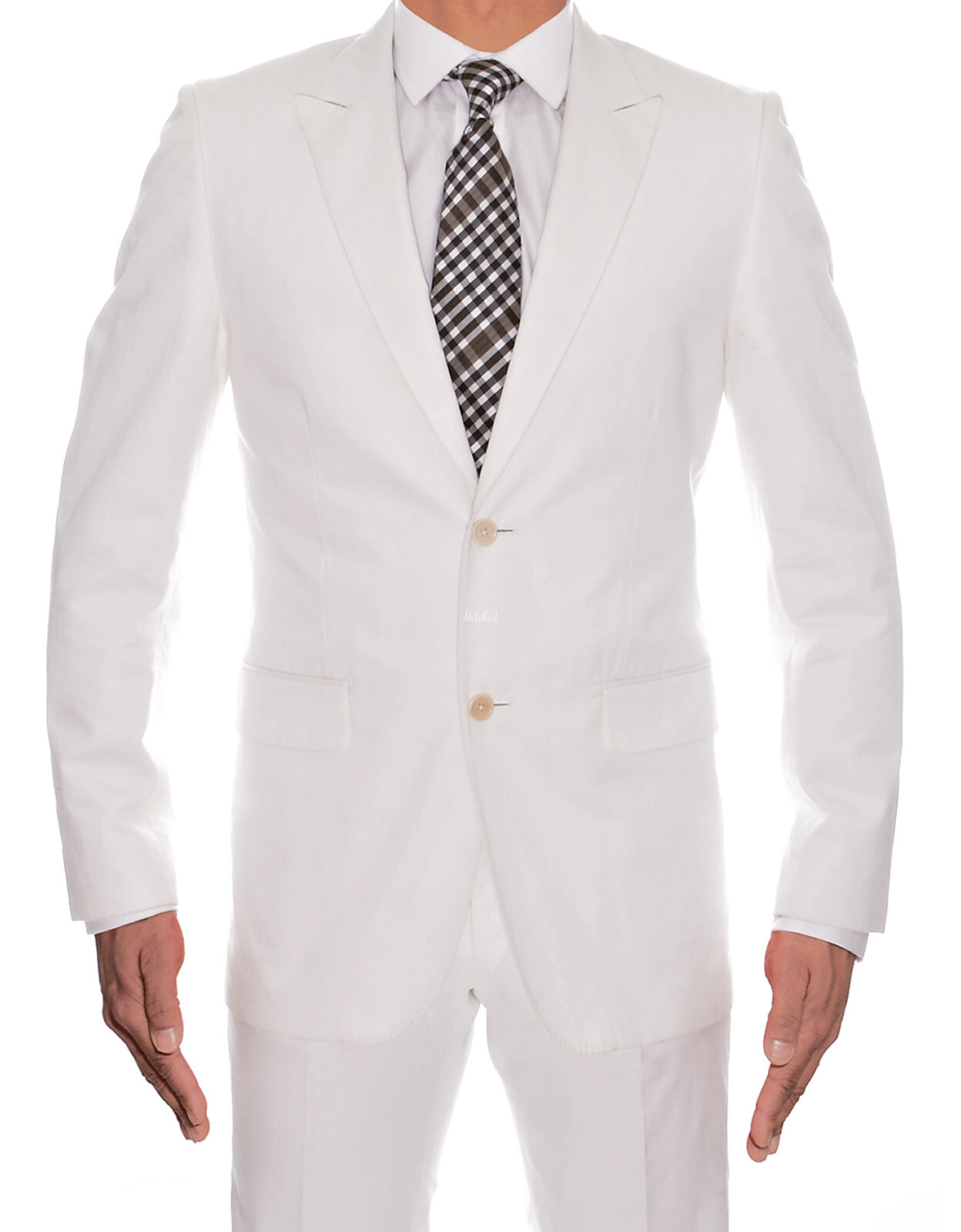 White Cotton 2 Piece Mens Wedding Suit from Adam Waite - hitched.co.uk