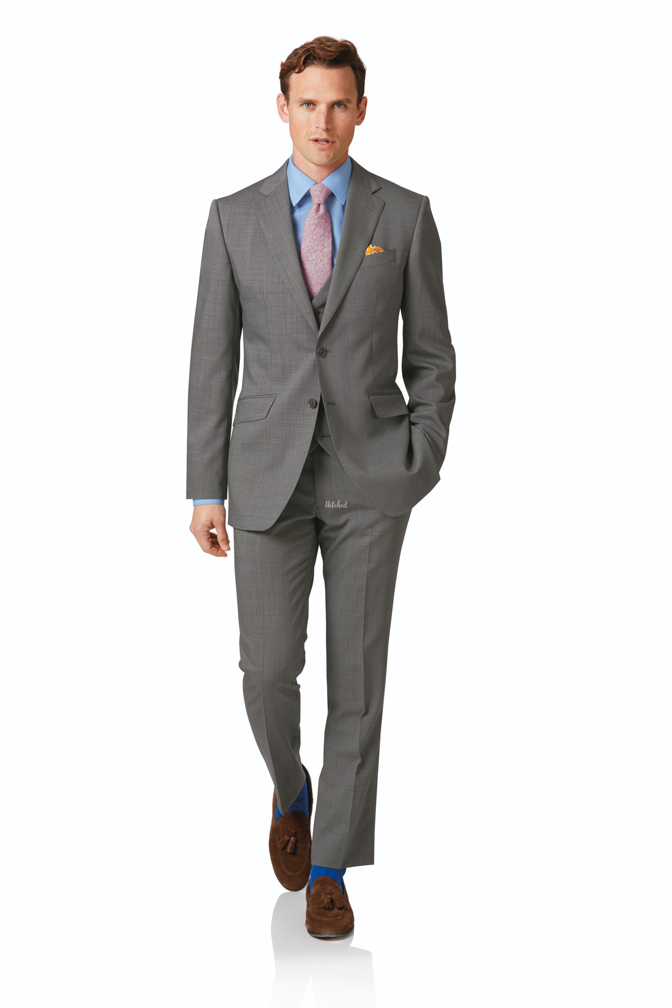 Silver slim fit step weave suit Mens Wedding Suit from Charles Tyrwhitt ...