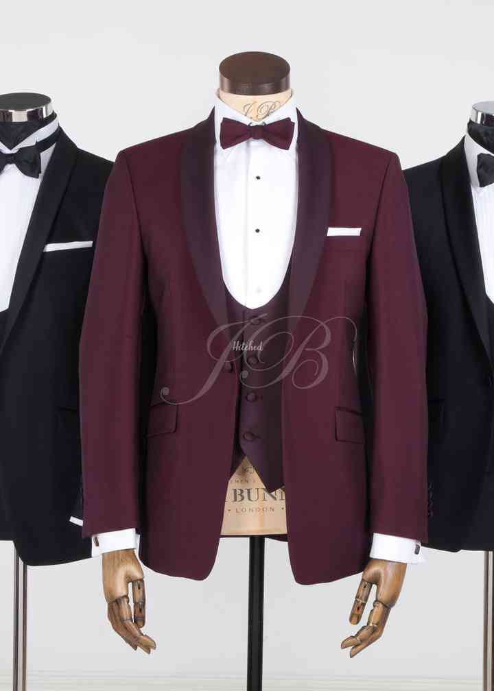 burgundy suit hire