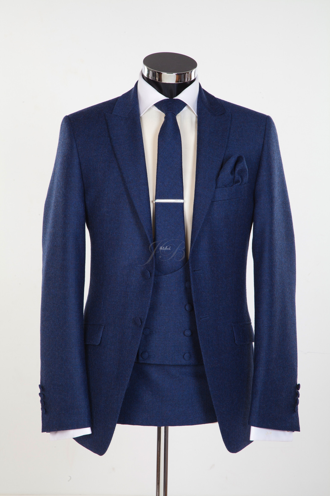 Newbury - Flannel Wool Slim Fitting Wedding Suit in Blue Mens Wedding ...