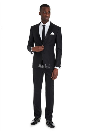 DKNY SLIM FIT BLACK DRESS SUIT Mens Wedding Suit from Moss Bros ...