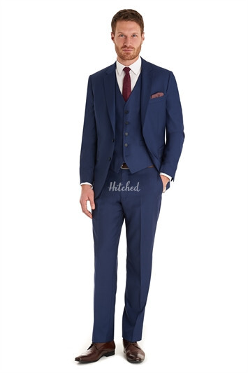 MOSS ESQ. REGULAR FIT BRIGHT BLUE 3 PIECE SUIT Mens Wedding Suit from ...