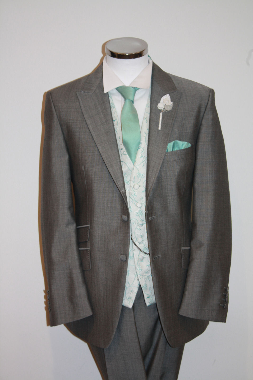 Light Grey Lounge Suit, Scroll Tiffany Waistcoat Mens Wedding Suit from ...