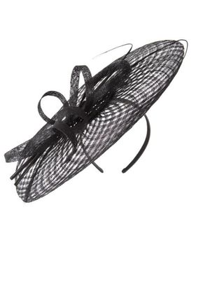 Black Medium Plate Fascinator, 1125