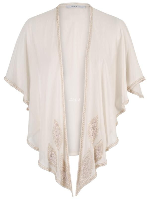 Champagne Zig-Zag Bead Trim Shawl Mother Of The Bride Dress from Chesca ...