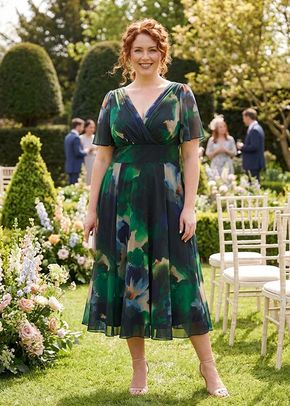 Victoria Green Blue Angel Sleeve Mesh Long Midi Dress, Scarlett & Jo